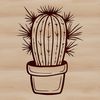 SVG Illustration of a Prickly Plant A stylized illustration of a cactus plant used in graphic design and digital crafting projects.