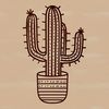 A digital vector graphic representation of a cactus for use in design projects.