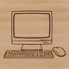 Free SVG PC Clipart Image An SVG vector graphic representation of a standard PC setup, ideal for digital designs and crafts.
