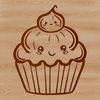 Delicious Cupcake Design A vector graphic design of a classic cupcake with a rounded base and smooth frosting peaks, suitable for digital use.