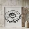 A simplified illustration of a classic donut as a vector graphic.
