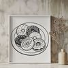 Decorative Donut Design A decorative, ring-shaped baked good with frosting and sprinkles.