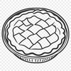 A digital illustration of a classic dessert pie with a crust and filling.