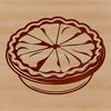 Flaky Pie Design Simple dessert design featuring a traditional pie with a flaky crust and various toppings.