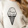 Cartoon Ice Cream Cone Art A colorful illustration of an ice cream cone on a white background.