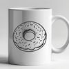 Donut Graphic Vector Design Illustrated donut graphic, a vector design featuring a circular dessert with frosting and sprinkles.