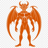 Halloween Inspired Vector Art Design A dark figure with horns and a pointed tail, often associated with Halloween imagery.