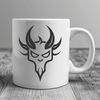 Devil Illustration with Horns and Wings A design illustration of the devil with horns and wings, suitable for vector graphics and cutting machines like Cricut.