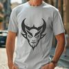 Halloween Devil Clip Art SVG A satanic figure with horns and wings, suitable as clip art for Halloween designs and vector illustrations.