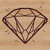 An illustrative representation of a diamond in vector format.