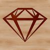 SVG graphic representation of a diamond shape with clean lines and geometric precision.