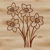 Whimsical Flower Illustration A simple illustration of a blooming daffodil flower with three trumpet-shaped petals.