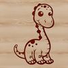 Prehistoric Brachiosaurus Dinosaur in a simplified vector design.