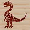 An SVG graphic of a dino featuring intricate details suitable for cutting machines or laser engraving.
