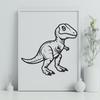 A detailed 2D representation of a dinosaur suitable for digital design projects.
