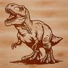 Vector Dinosaur Artwork for Design A large, prehistoric T Rex dinosaur illustration in vector format, suitable for graphic design and digital cutting machines.