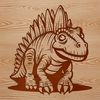 Prehistoric Stegosaurus Dinosaur SVG A prehistoric stegosaurus dinosaur with a textured body and plates on its back.