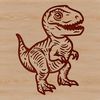 A prehistoric baby T-Rex dinosaur illustration in vector format.