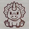 Simple Triceratops Illustration A simple line drawing of a baby triceratops dinosaur from the prehistoric era.