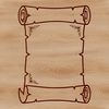 A digital representation of a scroll, designed as vector art.