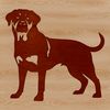 A standing Rottweiler dog breed illustration.
