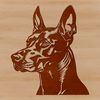 Side View Dog Silhouette An illustration of a Doberman Pinscher's head from the side view.