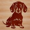 Sitting Dog Clip Art A sitting dachshund dog with a simple design.