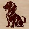 A sitting dachshund, a popular breed of dog, illustrated in vector format.