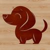 Standing Dachshund SVG Art A stylized illustration of a standing dachshund dog breed.
