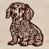 Lovely Dachshund Illustration A sitting Dachshund in ornate illustration style.