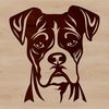 Free Vector Clip Art - Boxer Head Design A high-quality digital illustration of a Boxer dog's head, suitable for vector art and commercial or personal use.