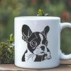 Boston Terrier Portrait Illustrated portrait of a Boston Terrier dog breed featuring its distinctive head and facial features.