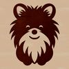 Adorable Dog Silhouette in Vector Format A small breed dog sitting on its hind legs, represented in vector format.