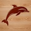 A digital illustration of a dolphin, a marine mammal, designed as vector art.