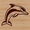 Oceanic Delight Vector illustration of a dolphin in the ocean.
