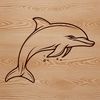 Whimsical Sea Creature SVG Design A stylized illustration of a dolphin in the ocean, suitable for digital cutting machines.