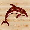 Free Dolphin Clip Art for Digital Design A detailed illustration of a dolphin in the ocean, suitable for vector graphics design.
