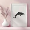 Delightful Dolphin Underwater Scene A high-quality vector illustration of a dolphin in the ocean.