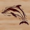 Free Dolphin SVG Image Template A detailed illustration of a dolphin in the ocean, suitable for various graphic design applications.