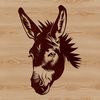 A detailed illustration of a donkey's head, suitable for vector graphics.