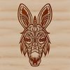 An ornate illustration of an animal's head, featuring a donkey in a vector format.