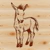 Cute Standing Donkey Vector Graphic A standing donkey depicted in simple vector graphics.