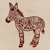 Ornate Donkey Vector Art A standing ornate donkey depicted in a simplified vector style.