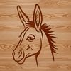 Free Donkey Head Illustration SVG Download An illustration of a donkey's head from various angles, created as vector art.