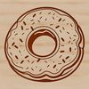 A simple illustration of a classic donut, suitable for vector graphics.