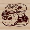A stylized illustration of a donut in various formats, suitable for digital cutting machines and graphic design software.