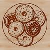A colorful illustration of a single donut with frosting and sprinkles, suitable as vector art for digital design projects.