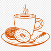 Sweet Coffee Treat Illustration A simple illustration of a sweet treat on top of a coffee cup.