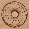A stylized illustration of a classic donut dessert made from vector shapes.