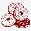 Glazed Donut Vector Graphic A single, ring-shaped donut with glazed surface and sprinkles.